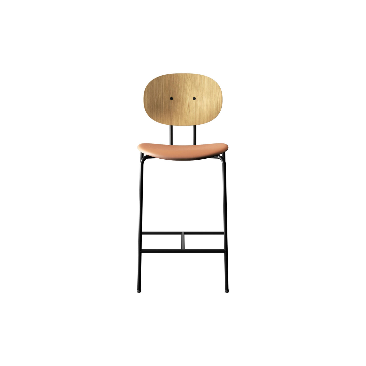 PIET HEIN Counter Chair, hvidpigmenteret eg/Silk Cognac