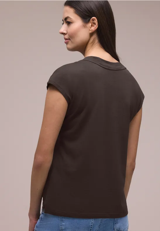 Dropped Shoulder Shirt mit V-Neck
