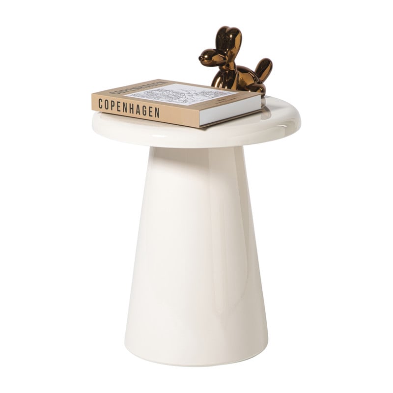 Bijzettafel metaal groot - beige - &Oslash;34.5x40.5 cm