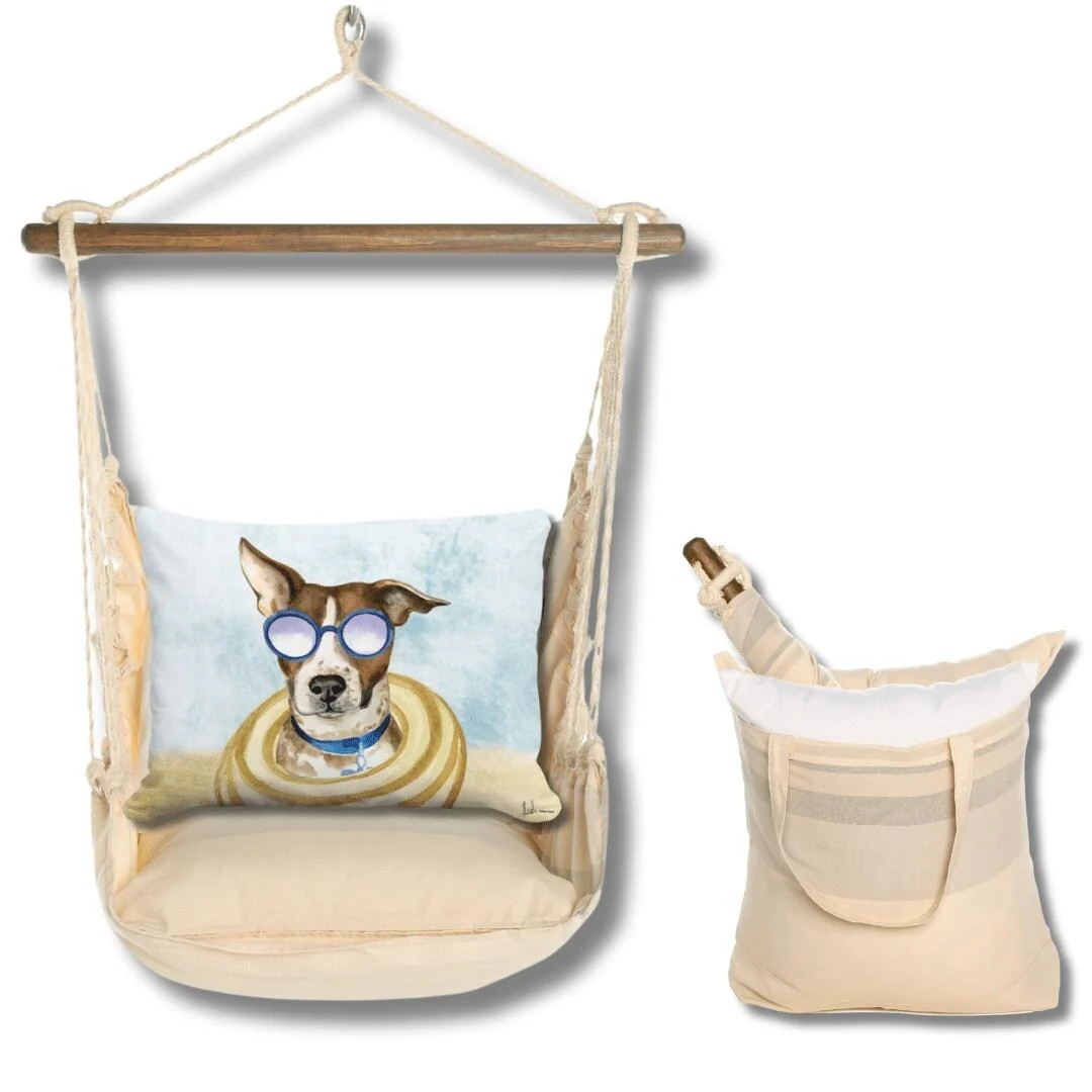 Magnolia Casual Swing Set 4 piece - Magnolia Stripe w/ Cool Dog