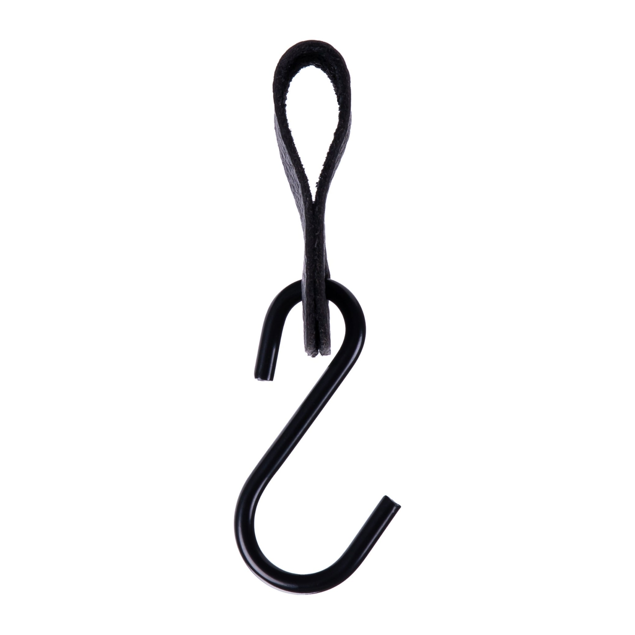 QUVIO S haak met leren bandje - Zwart - set van 2