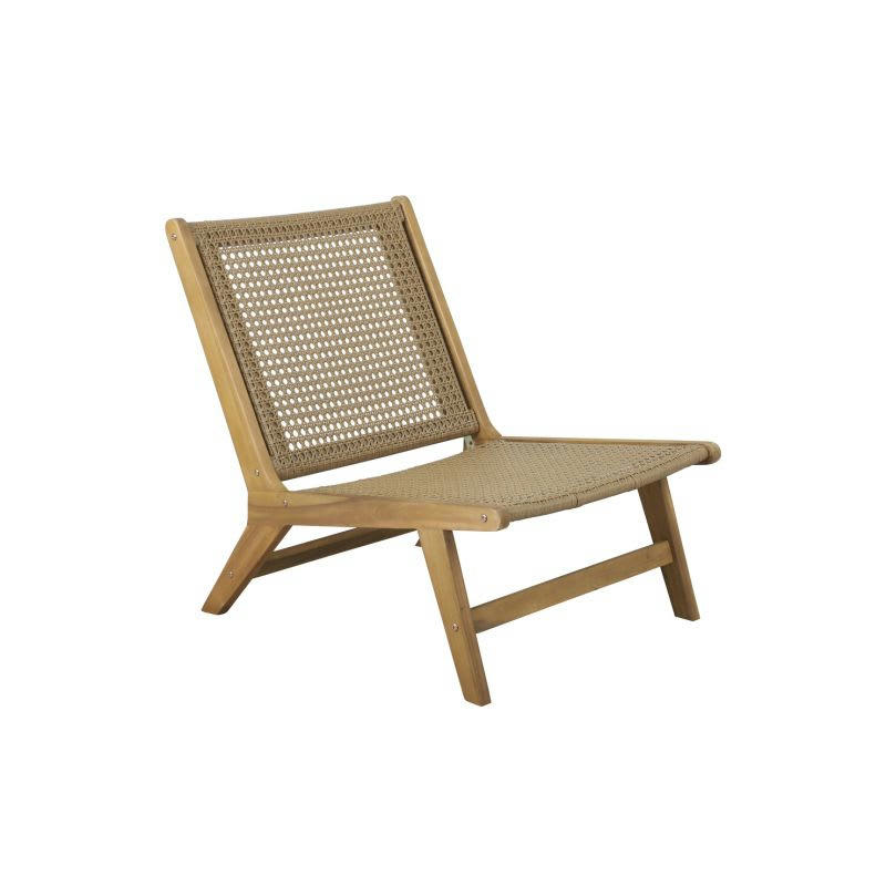TARA - Fauteuil de jardin en bois d'acacia et résine tressée