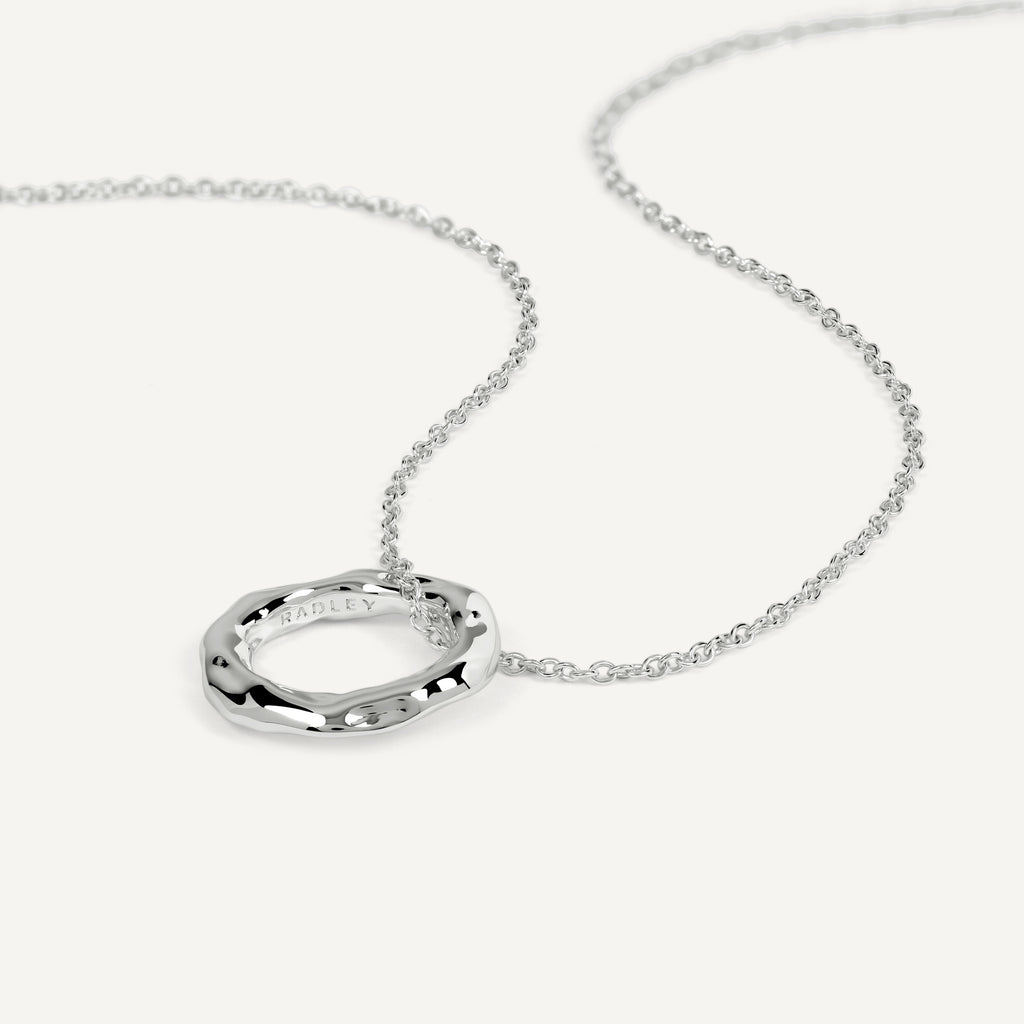 Hadley Lane - Silver Plated Hammer Hoop Necklace