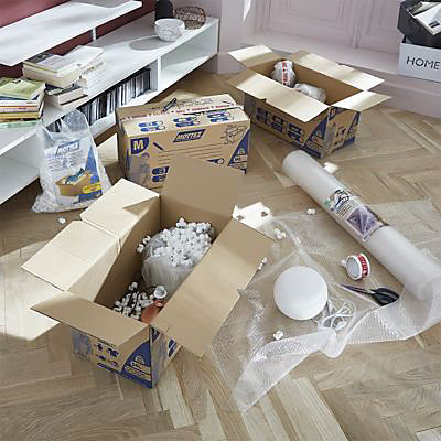 Carton de déménagement avec poignées 20kg Mottez H. 30 x L. 60 x l. 30 cm, capacité 54 L