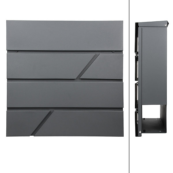 Boîte aux lettres sur pied anthracite en acier revêtu par poudre porte-journaux