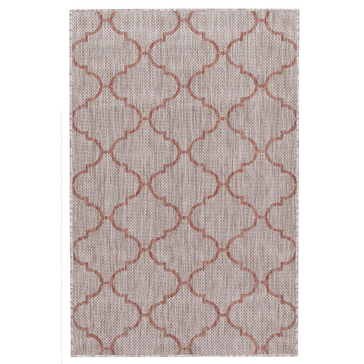 TREY - Tapis intérieur extérieur en polypropylène rouge brique 120x170 cm