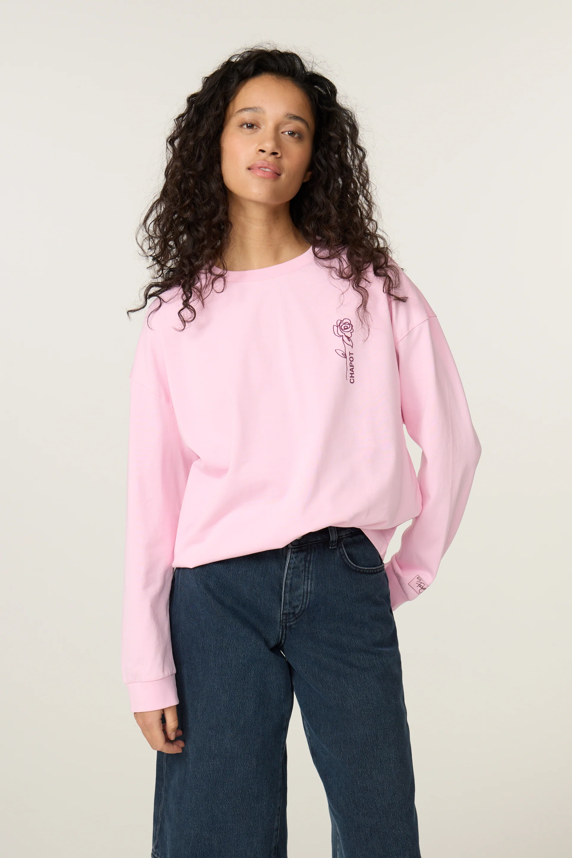 Madeleine Perfect LS T-shirt | Pink Rose