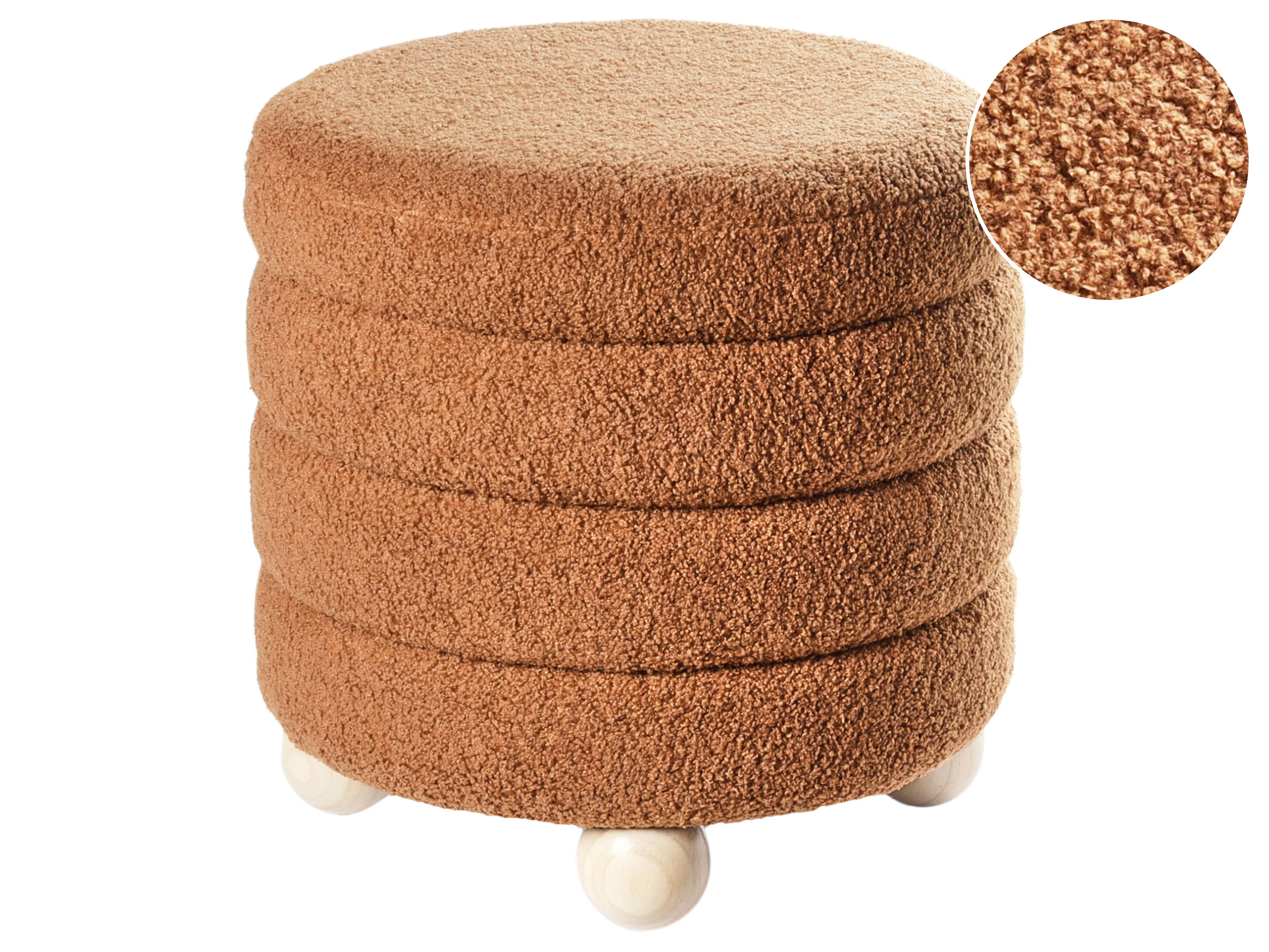 Pouffe CHILLY Boucle Golden Brown