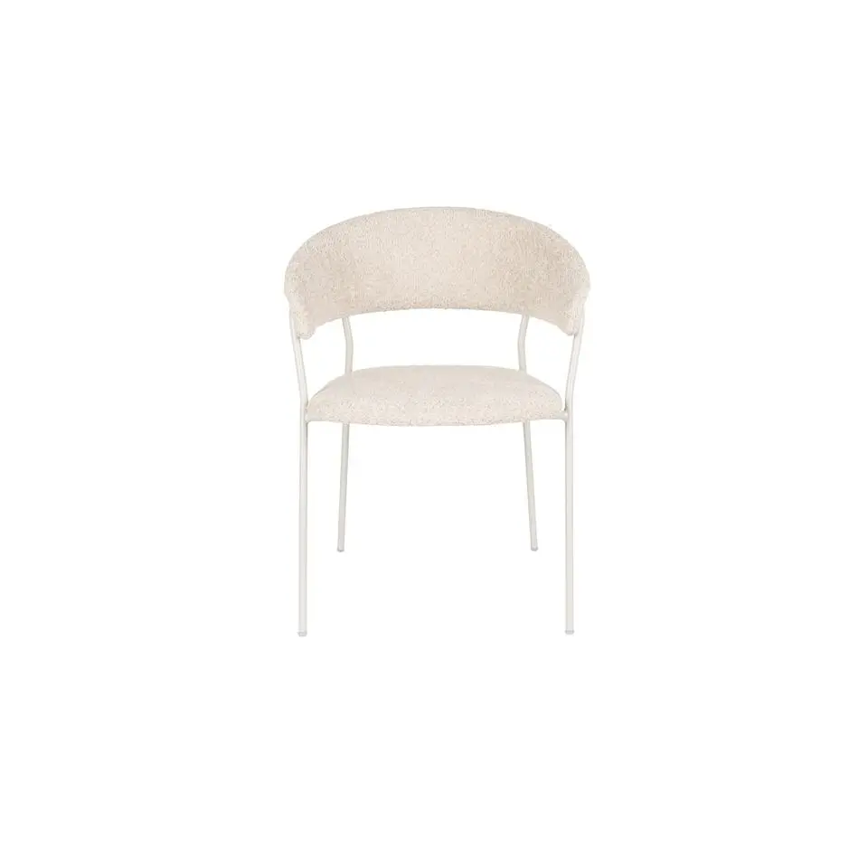Housecraft Zeri Eetkamerstoelen armleuning Off white - Set van 2