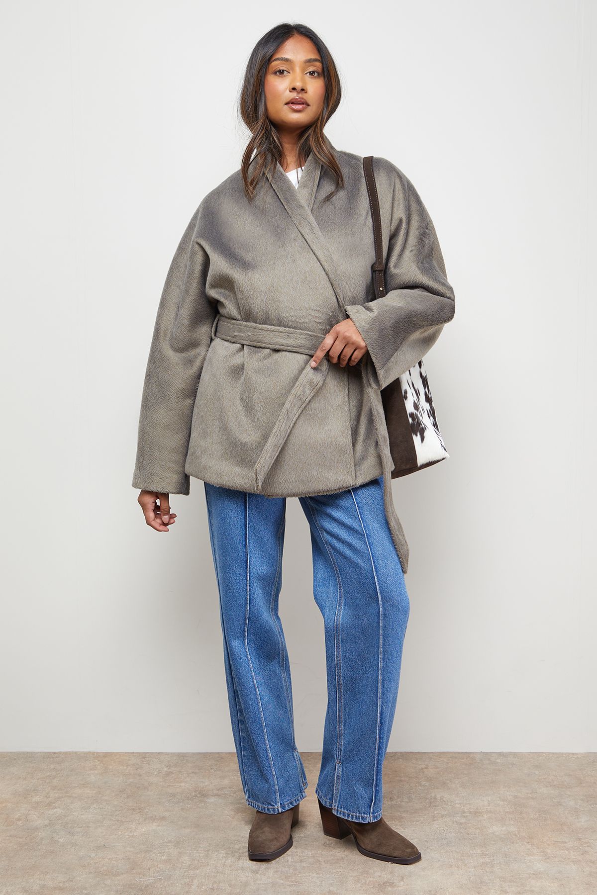 Oasis Wrap Detail Belted Short Coat