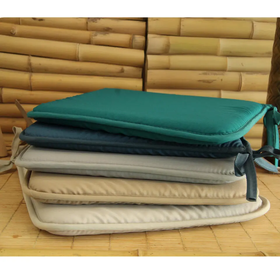 Stof Textile Home stoelkussens - lichtgrijs - 38 x 38 x 3 cm