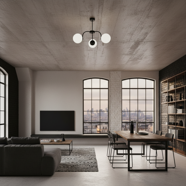 Lampa sufitowa czarna kule białe loft EDYLIT 3xE14 OSKAR 15-232