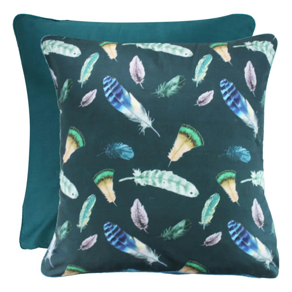 FEATHERS GREEN - Taie d'oreiller  satin de coton 120 fils/cm² vert 63x63