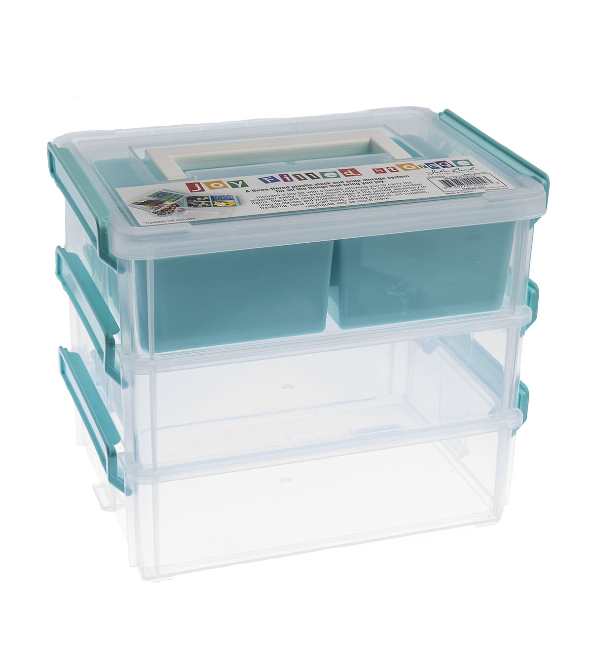 John Bead 8 x 6 Clear Joy Filled Stackable Storage Containers 3pk