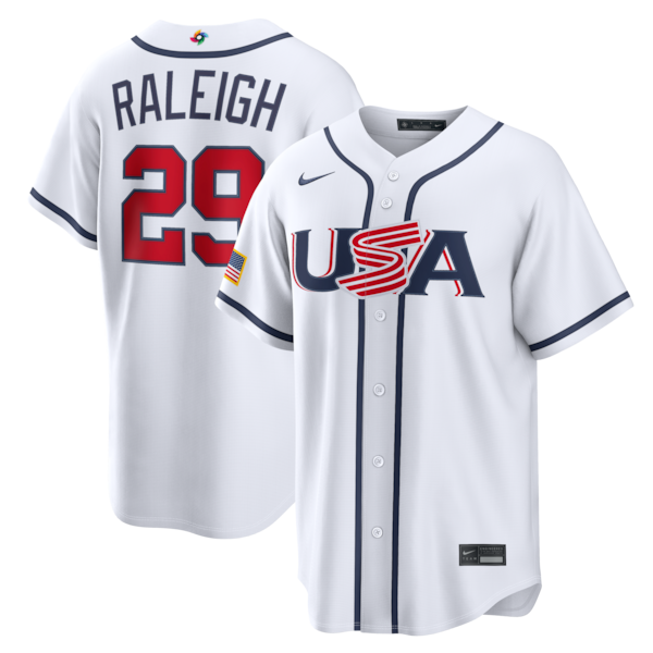 Cal Raleigh USA Baseball Nike 2026 World Baseball Classic Home Stadium Jersey - White