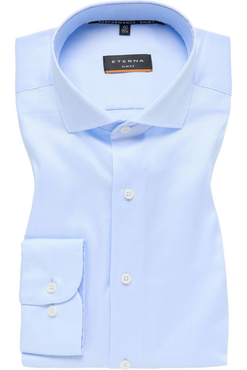ETERNA Performance Slim Fit Tencel Hemd hellblau, Strukturiert