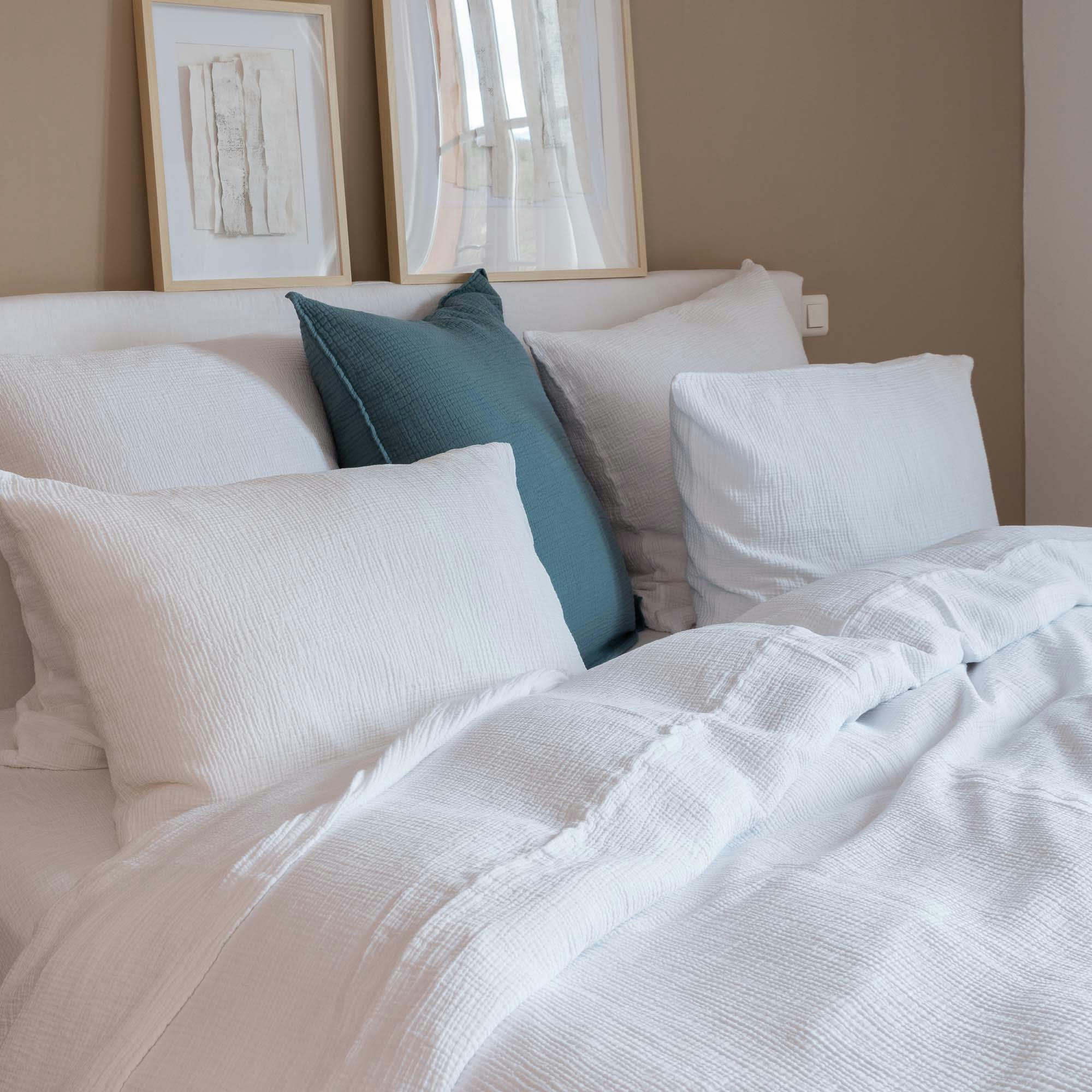 GAZE DE COTON - Housse de couette en gaze de coton blanc 240X220 CM