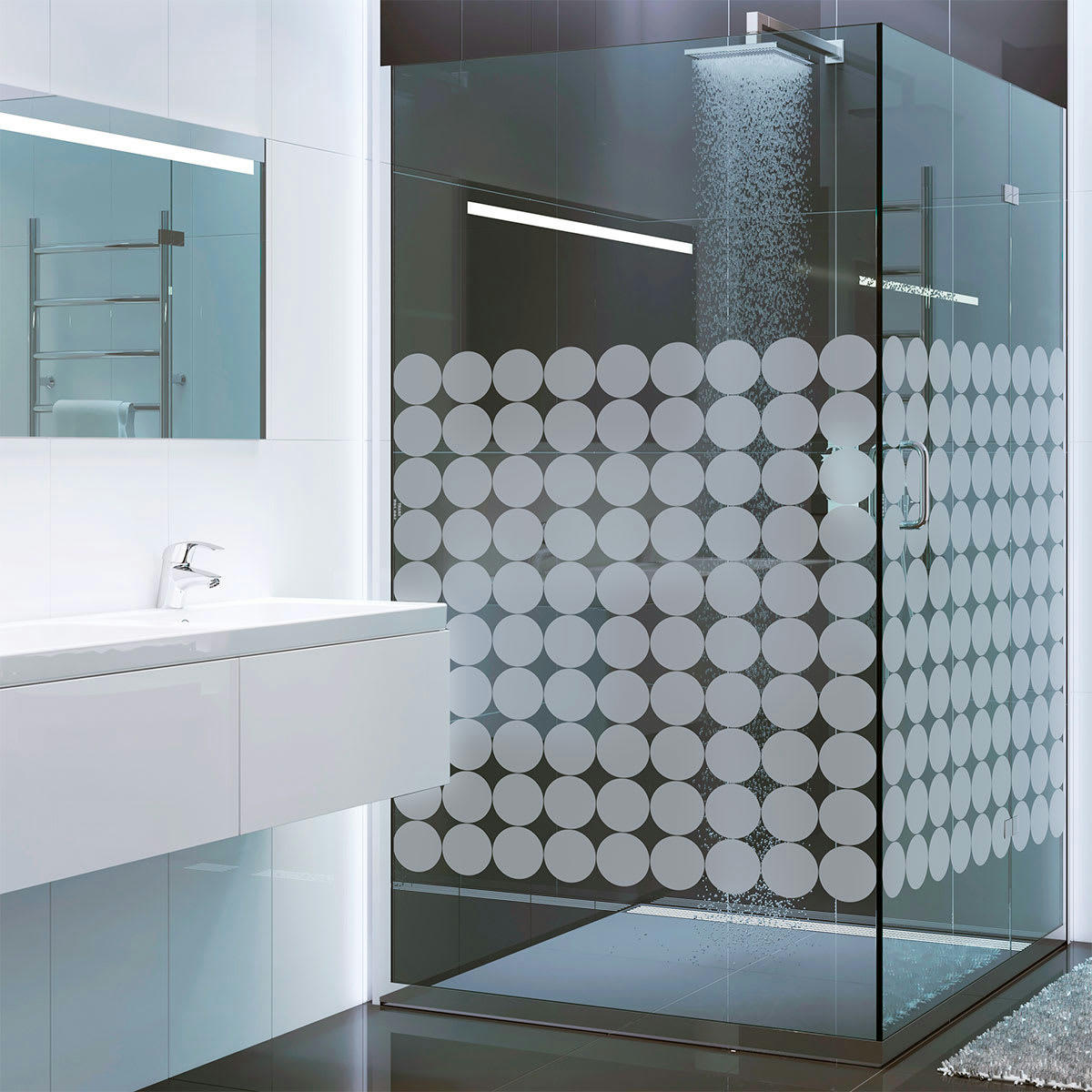 - Film Occultant ronds pour Vitre/Douche 50x100cm