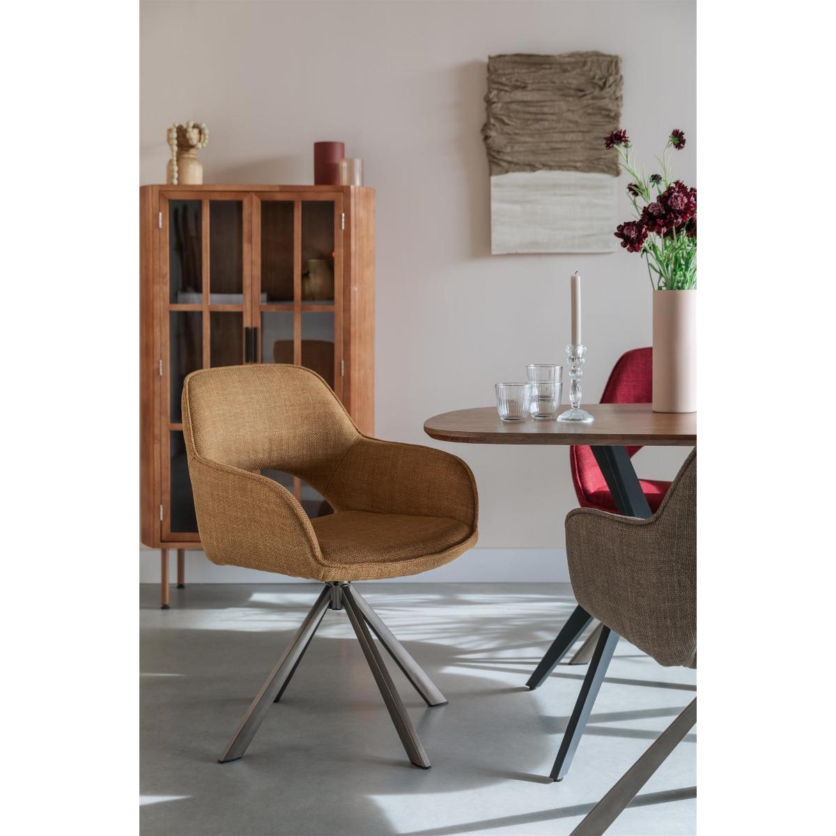 Puur - Cindy draaistoel brons - okergeel