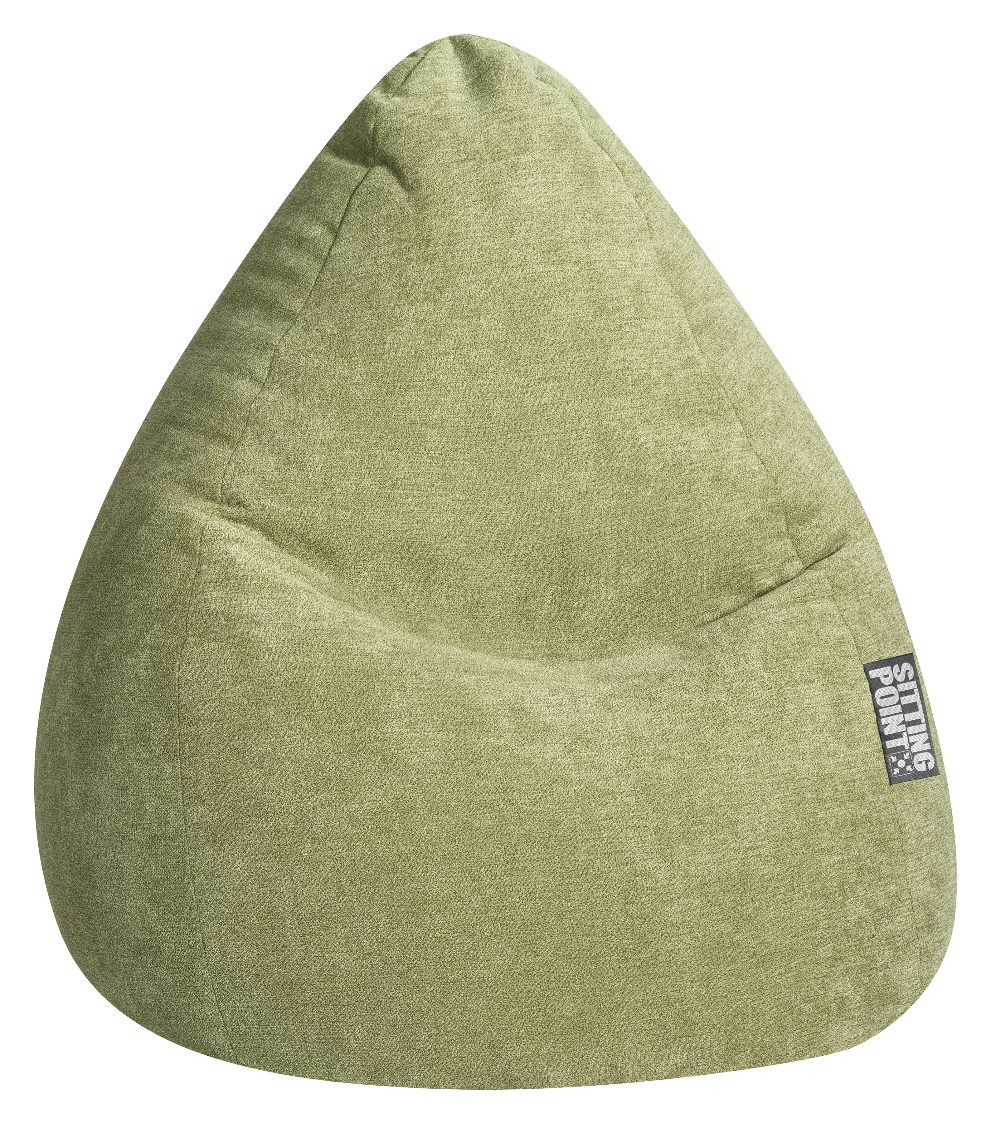 SITTING POINT - Pouf poire XXL d'intérieur velours vert anis  80x130