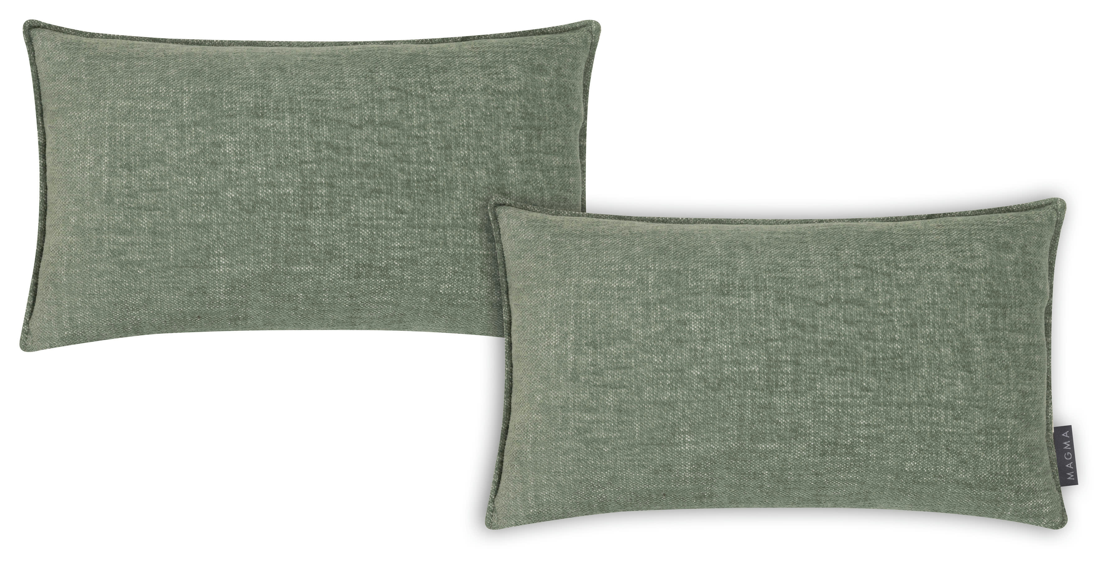 SMOOTHY - Housse de coussin chiné duveteux poyester sauge - Lot de 2 - 30x50