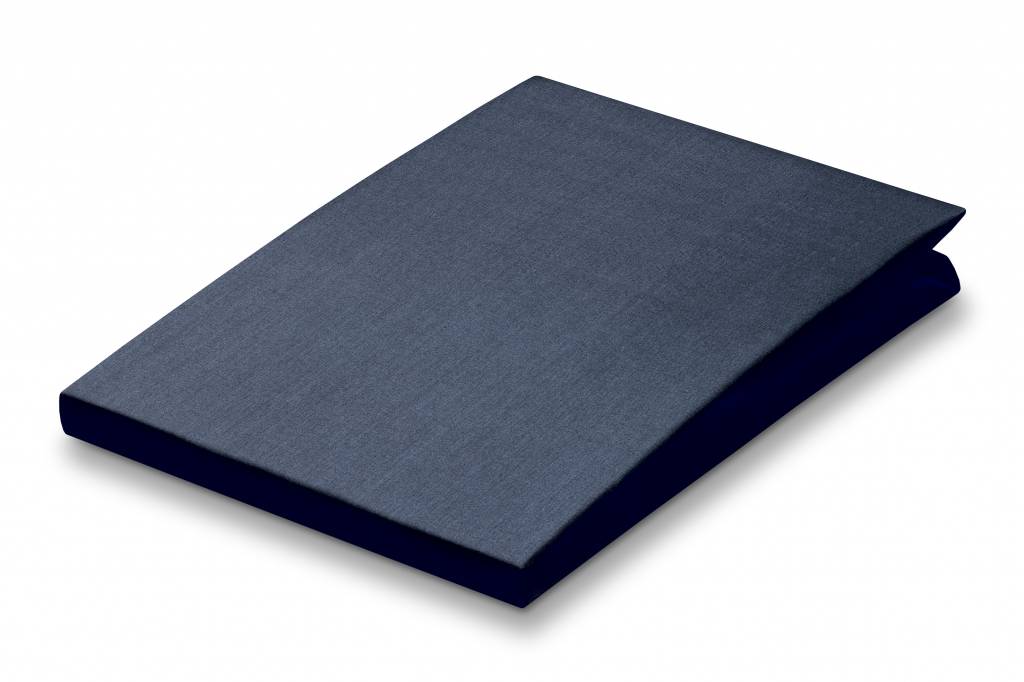 Percale Hoeslaken Navy   180 x 200 cm   Blauw   Katoen