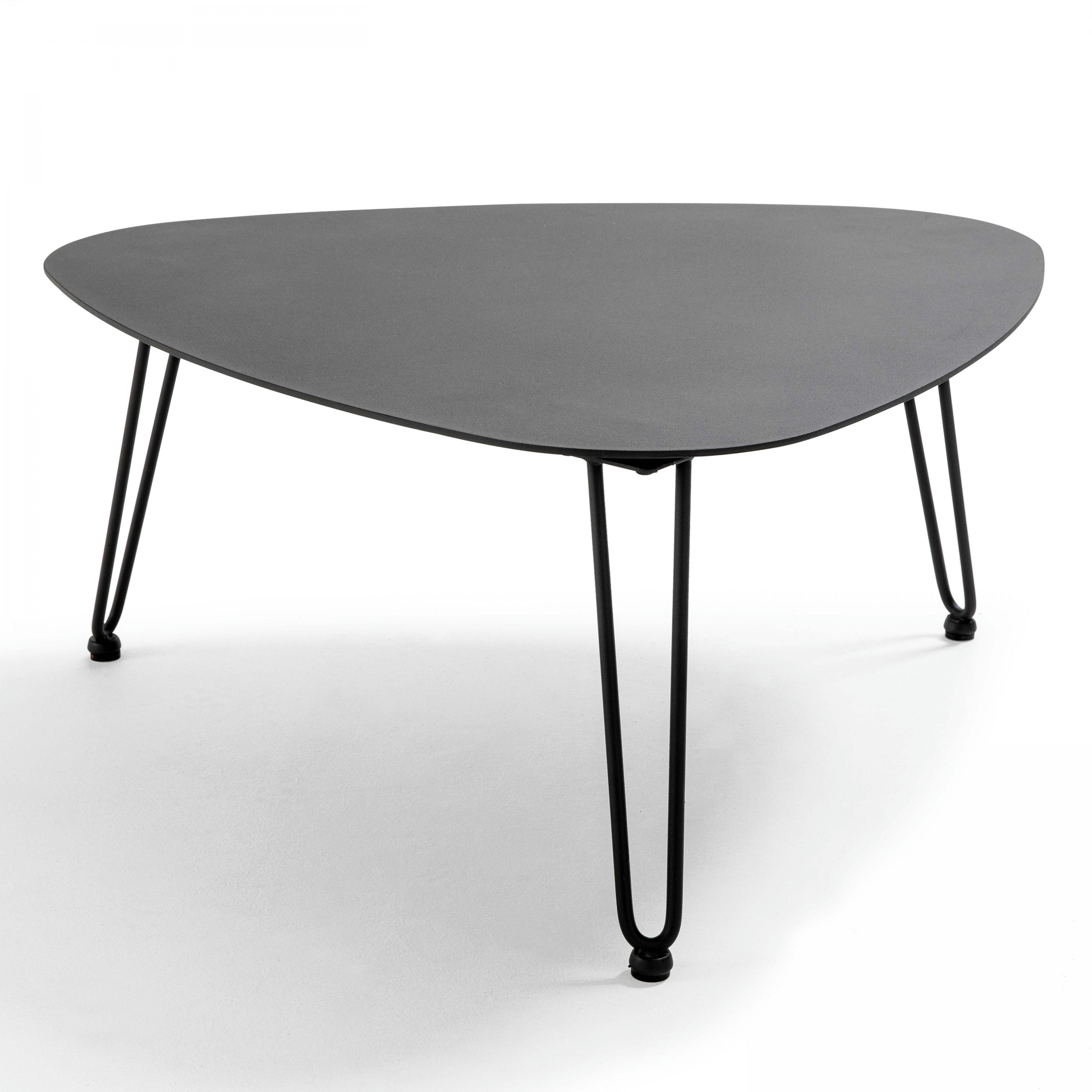 ATOLL - Table basse de jardin en aluminium et acier noir