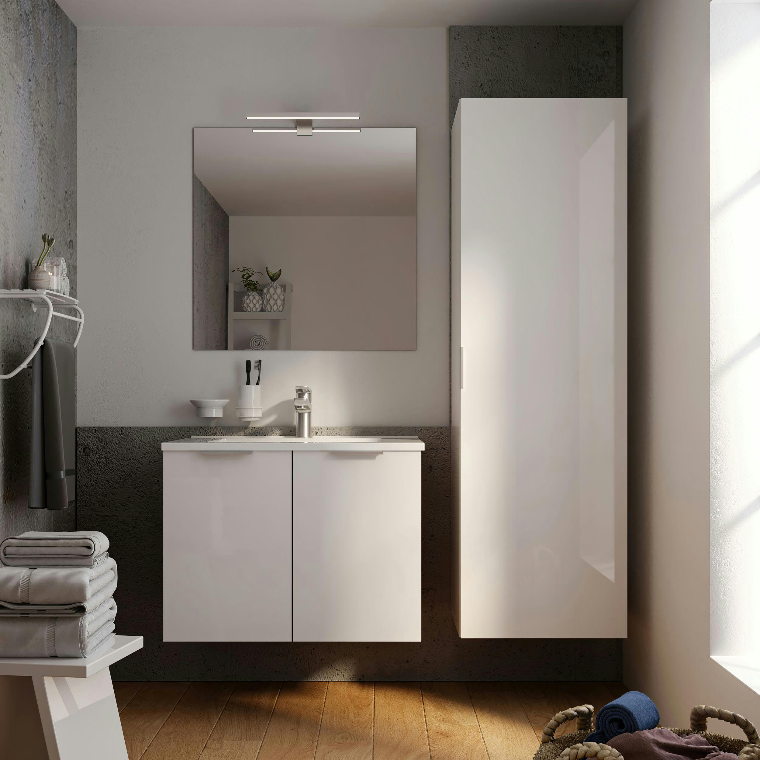 EURO PACK - Colonne de salle de bain avec rangement PPSM Blanc