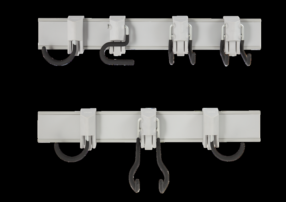 Mastercraft MOD Wall Organization Starter Kit, 9-pc, 2 Wall Tracks & 7 Hooks
