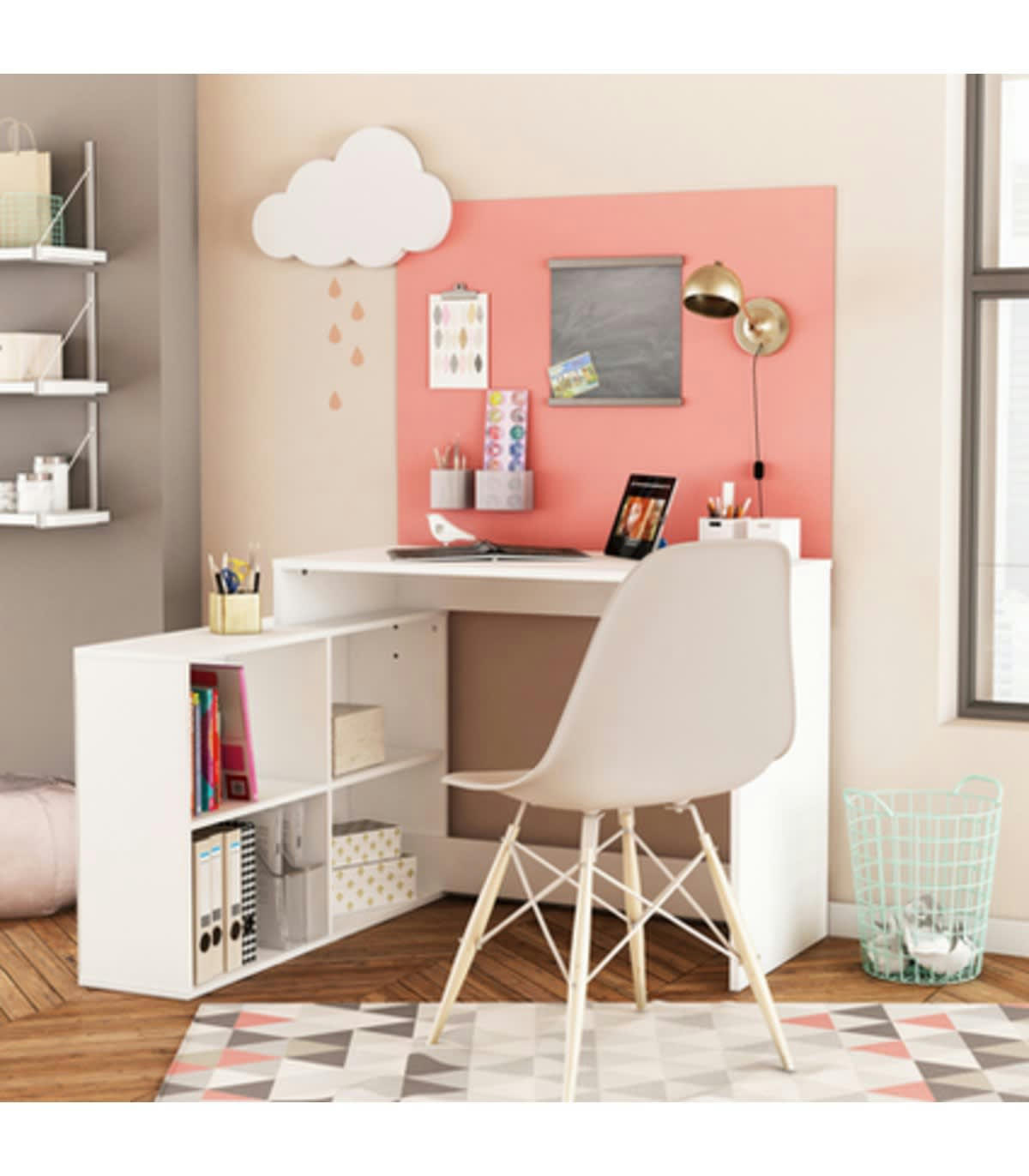 CORNER - Bureau d'Angle avec  4 Cases - L111,9 cm