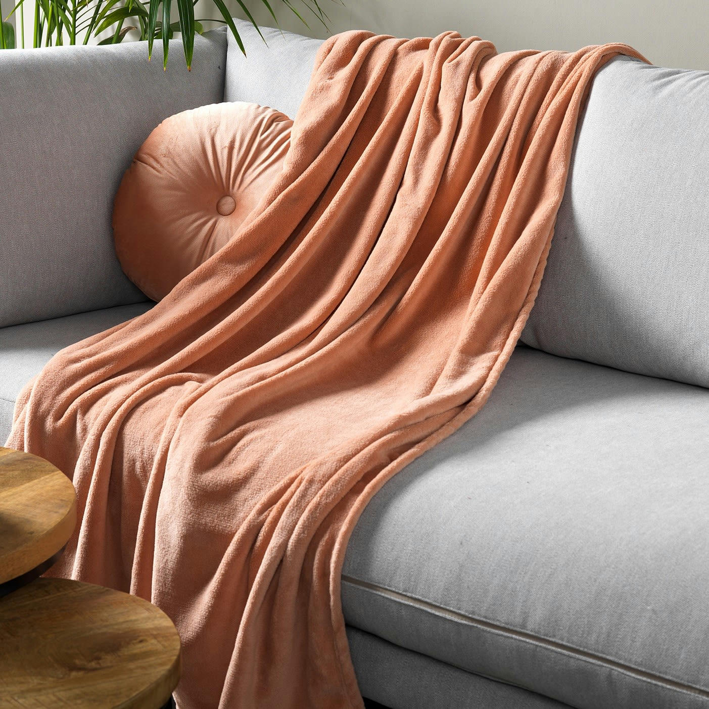 HARVEY - Plaid rose fleece 150x200 cm uni