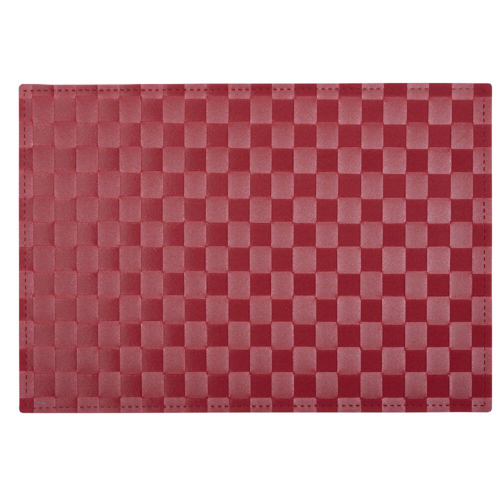 Set de table rectangulaire plastique tressé rouge