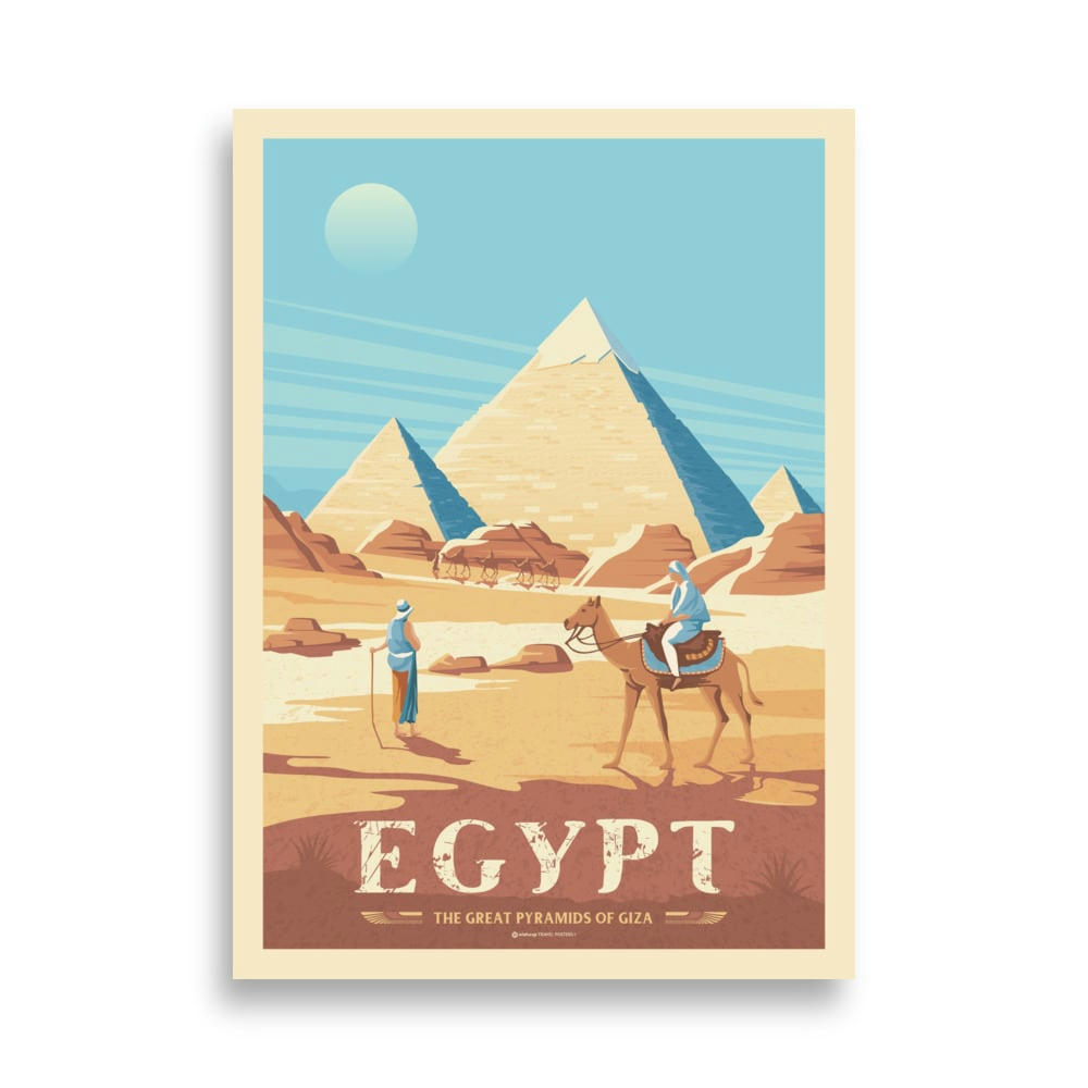 - Affiche Le Caire Egypte - Pyramides de Gizeh 21x29,7 cm