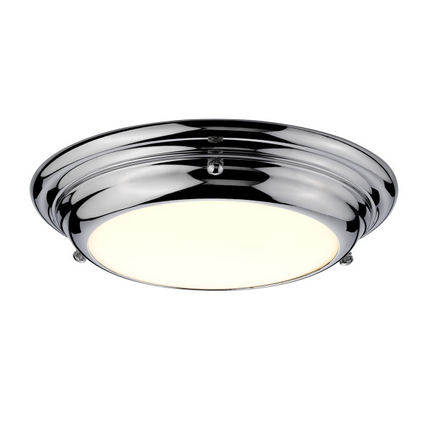 Plafon Wellandokrągły srebrny LED 1x12W 24,5cm 1080lm IP54 Elstead