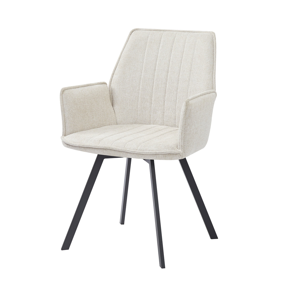 Livingfurn eetkamerstoel Louise beige - stof - 1 stuk