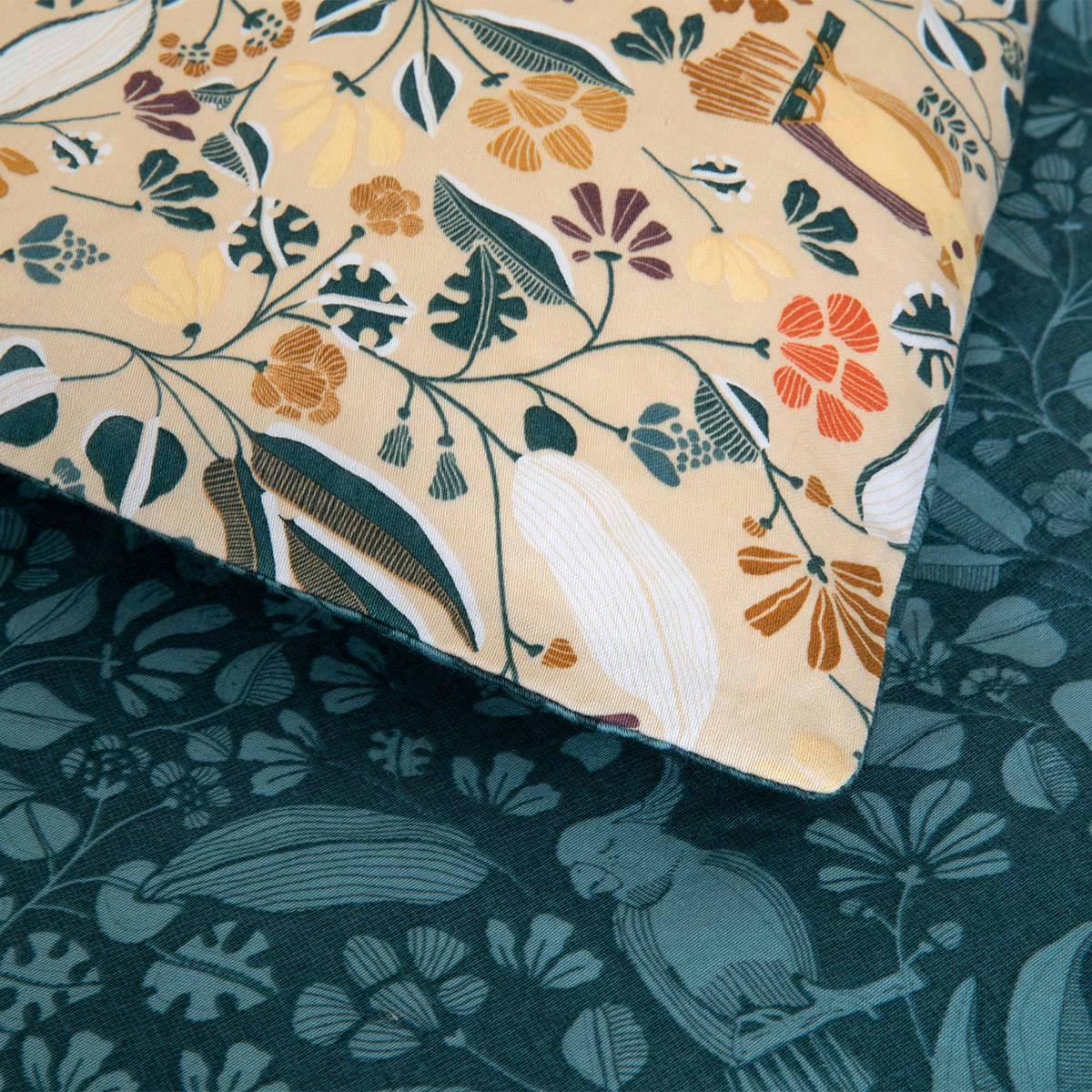 BELCANTO - Housse de couette en satin de coton lavé multicouleurs 240 x 220 cm