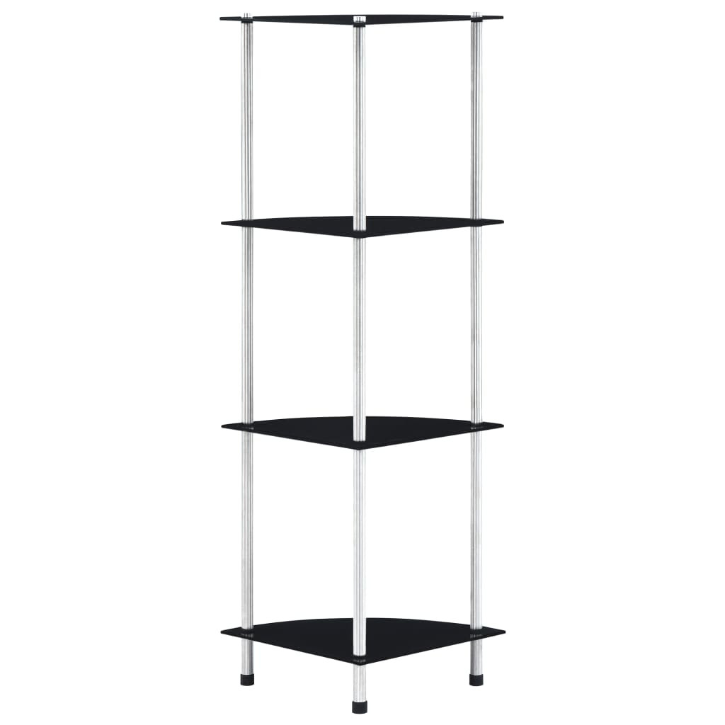 Półka Czarny Szkło 4-Tier vidaXL