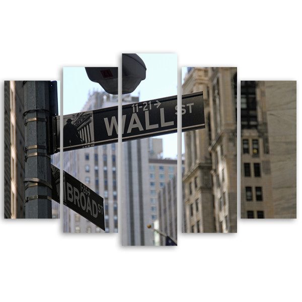 Feeby Obraz 5cz na płótnie Nowy Jork Wall Street USA