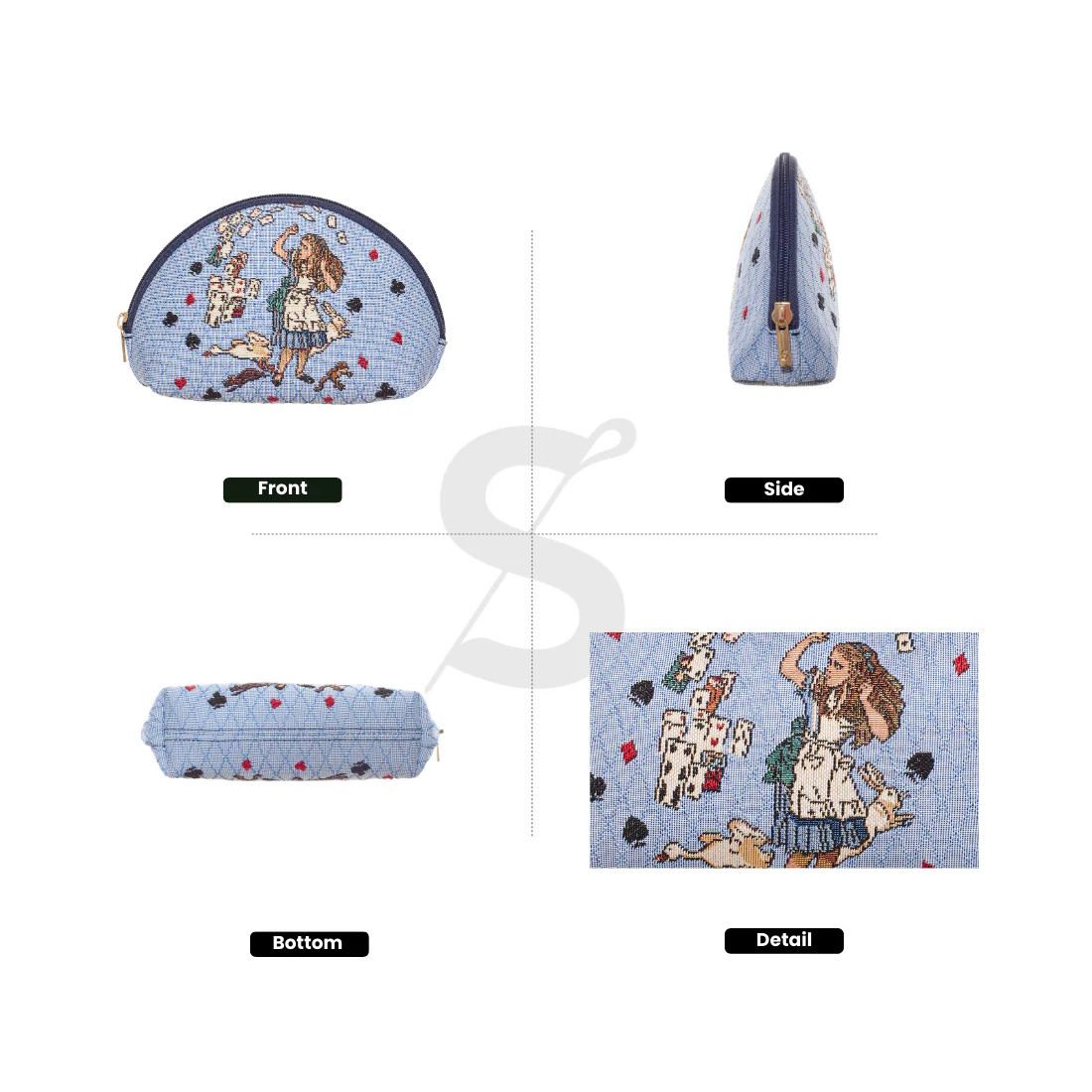 Signare Tapestry Cosmetic Make Up Bag - Alice in Wonderland Nothing But Cards
