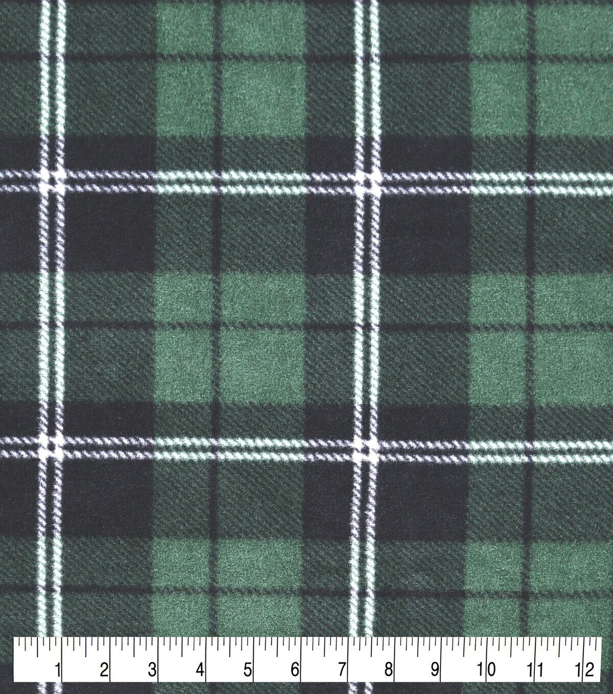 Green Tartan Plaid Anti Pill Fleece Fabric