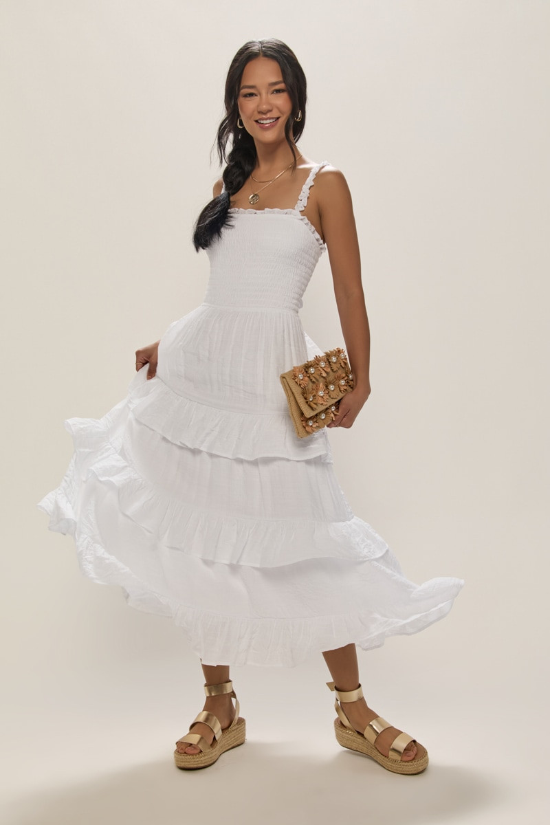 Tonya Smocked Tiered Maxi Dress