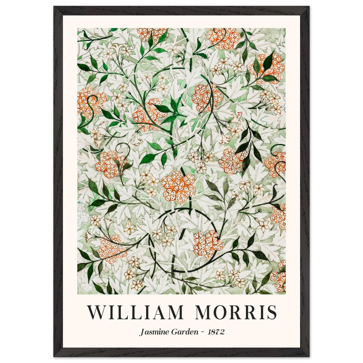 Artfulprints Poster met Lijst William Morris - Jasmine garden  - 50x70 cm - Groen