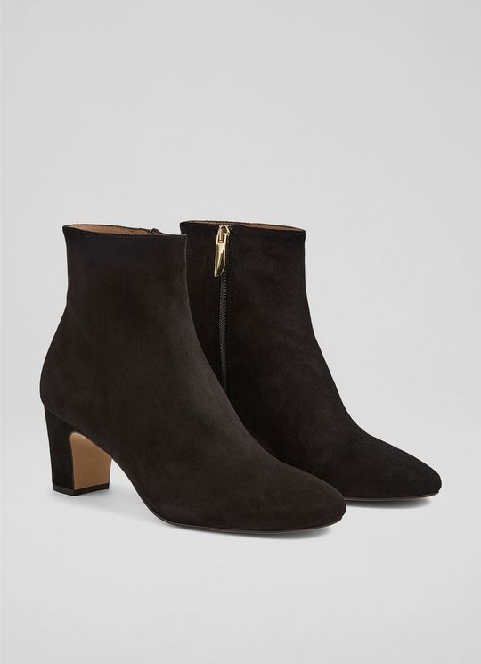 Conway Black Suede Ankle Boots