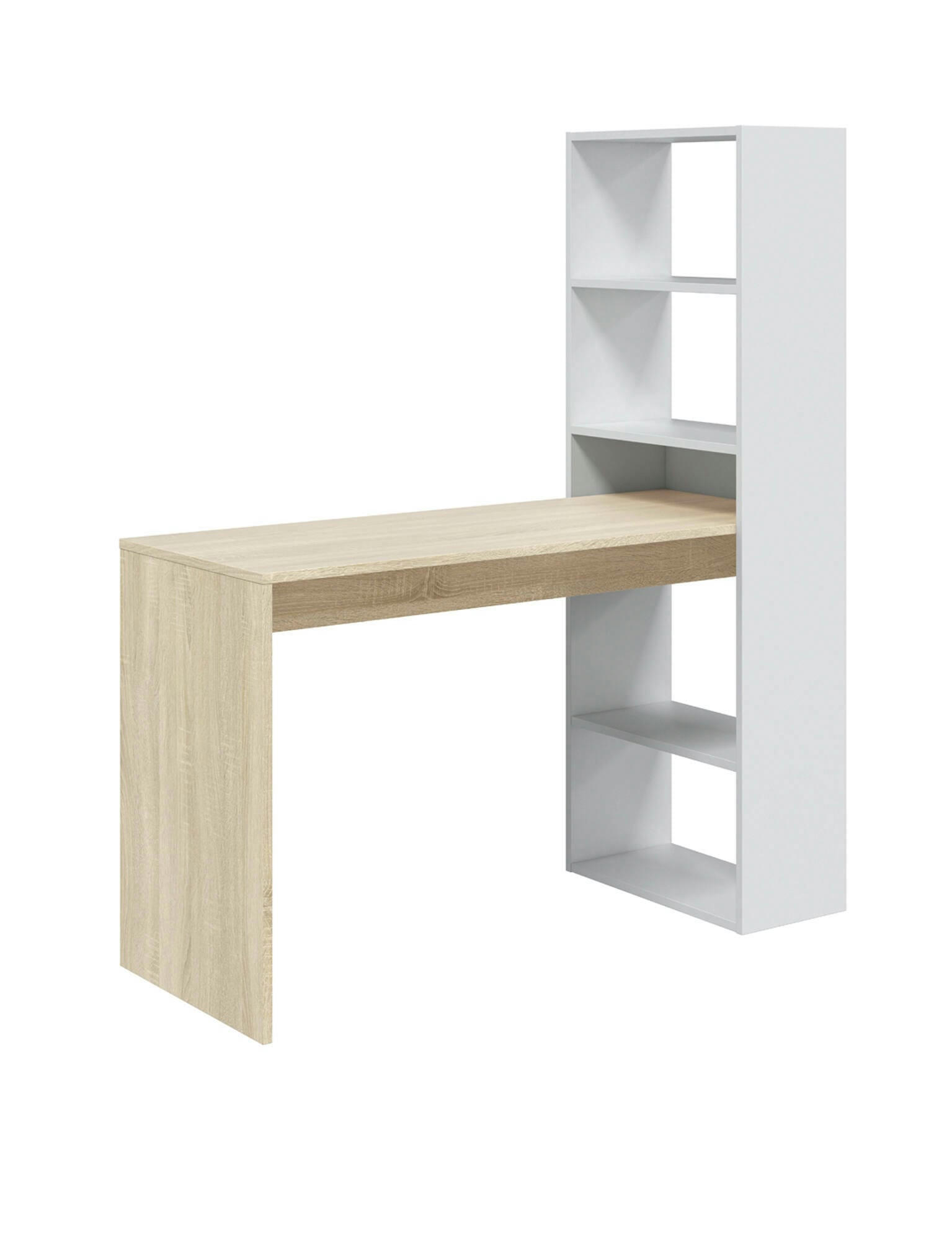 BABUYAN - Bureau effet bois blanc et chêne