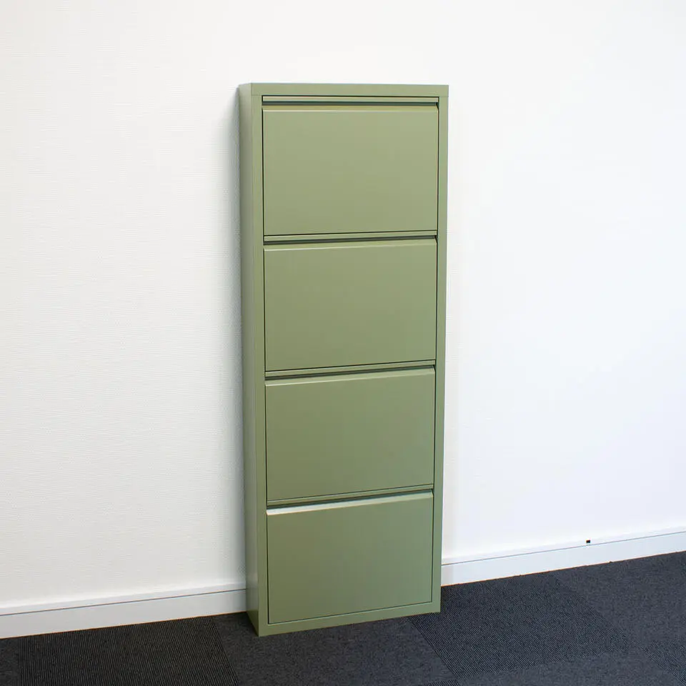 Hioshop Pisa schoenenkast groen metaal met 12 vakken