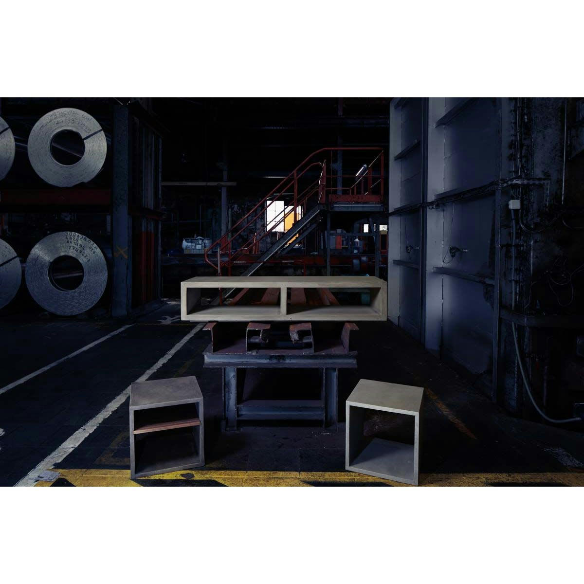 HERMITAGE - Cube de rangement béton de 40 cm gris foncé