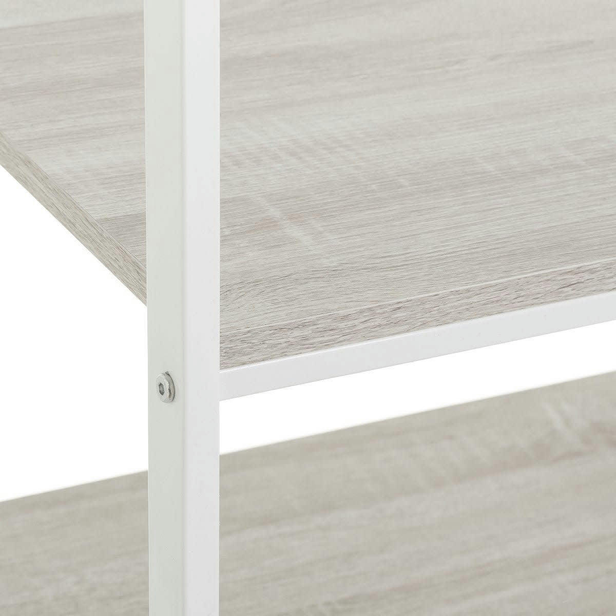 - Portant vêtements bois et métal blanc - 55x45x150cm