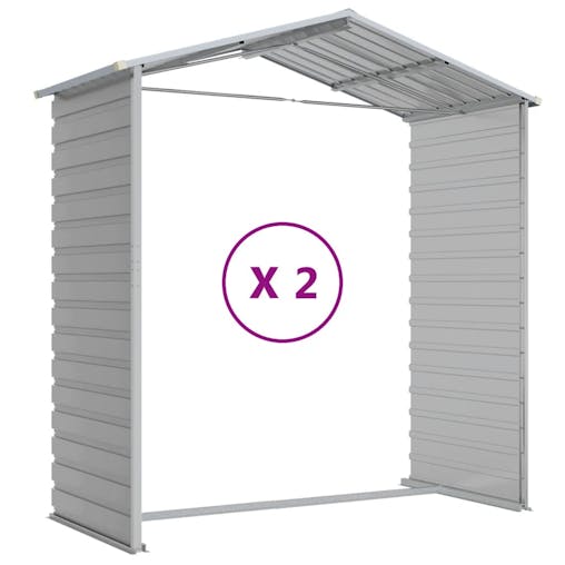 NNEVL Garden Shed Light Grey 191x215x198 cm Galvanised Steel