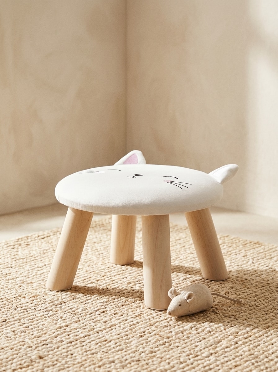 Taboret z motywem kota