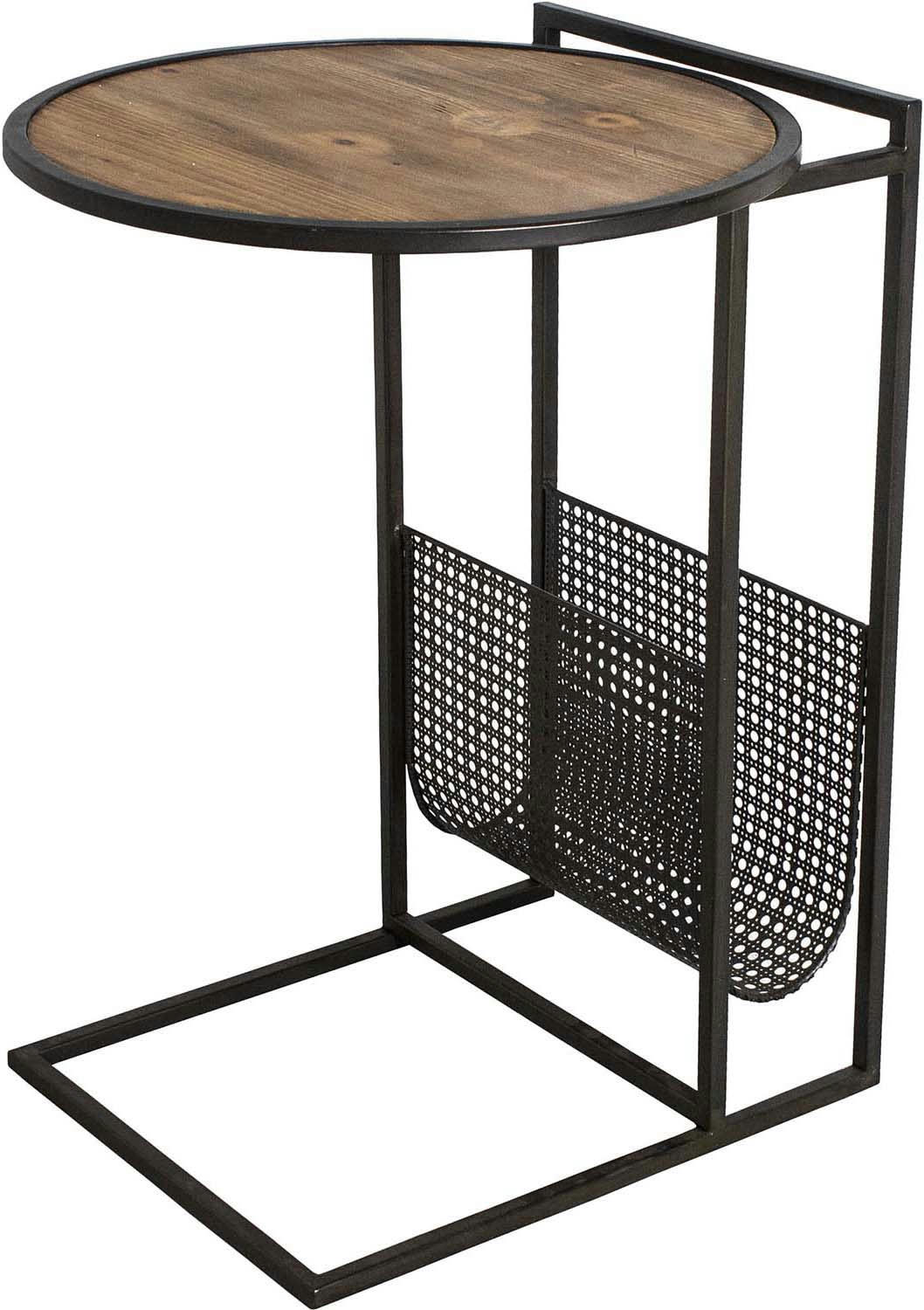 - Bout de canapé industriel avec porte-revues